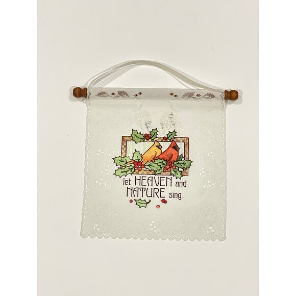 Vintage Heritage Lace Mini Tapestry Let Heaven And Nature Sing - Picture 1 of 6